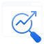 Une icône représentant un graphique avec une flèche ascendante à l'intérieur d'une fenêtre de navigateur, symbolisant l'analyse de données ou la croissance des tendances.
